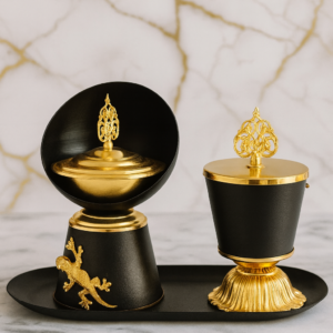 ✨ Service Décoratif Luxe Noir & Or – Élégance pour Votre Intérieur