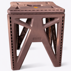 Tabouret pliable en plastique – Marron